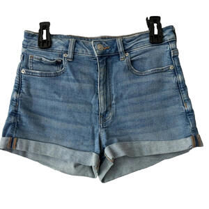 American Eagle Mom Denim Cuffed Shorts High Rise Size 6